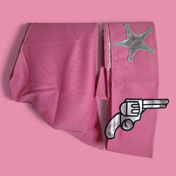 Sexy Sheriff Pink and Black Fringe Cowgirl Adult fun Cosplay Party Costume O/S - Picture 4 of 10